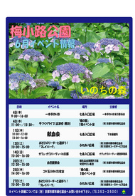 6月のイベント情報をアップしました。