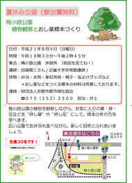 植物観察と押し葉標本づくりのご案内