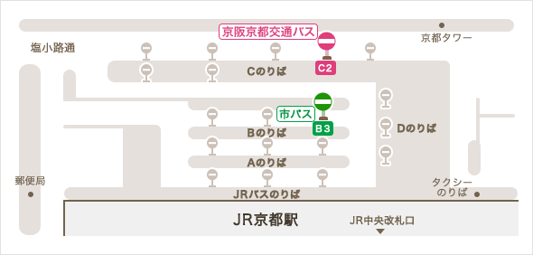 C2、B3乗り場からお越しいただけます